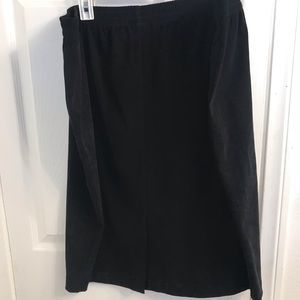 Plus Size, Black Suede-Like Pencil Skirt